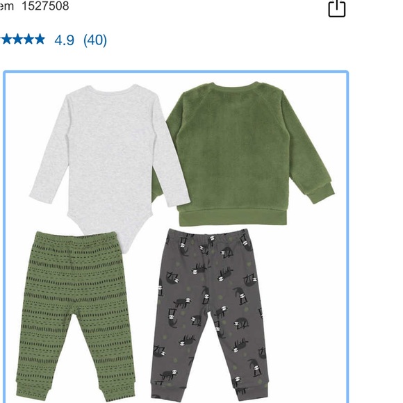 Adorable sloth 4 piece infant set - Picture 3 of 5